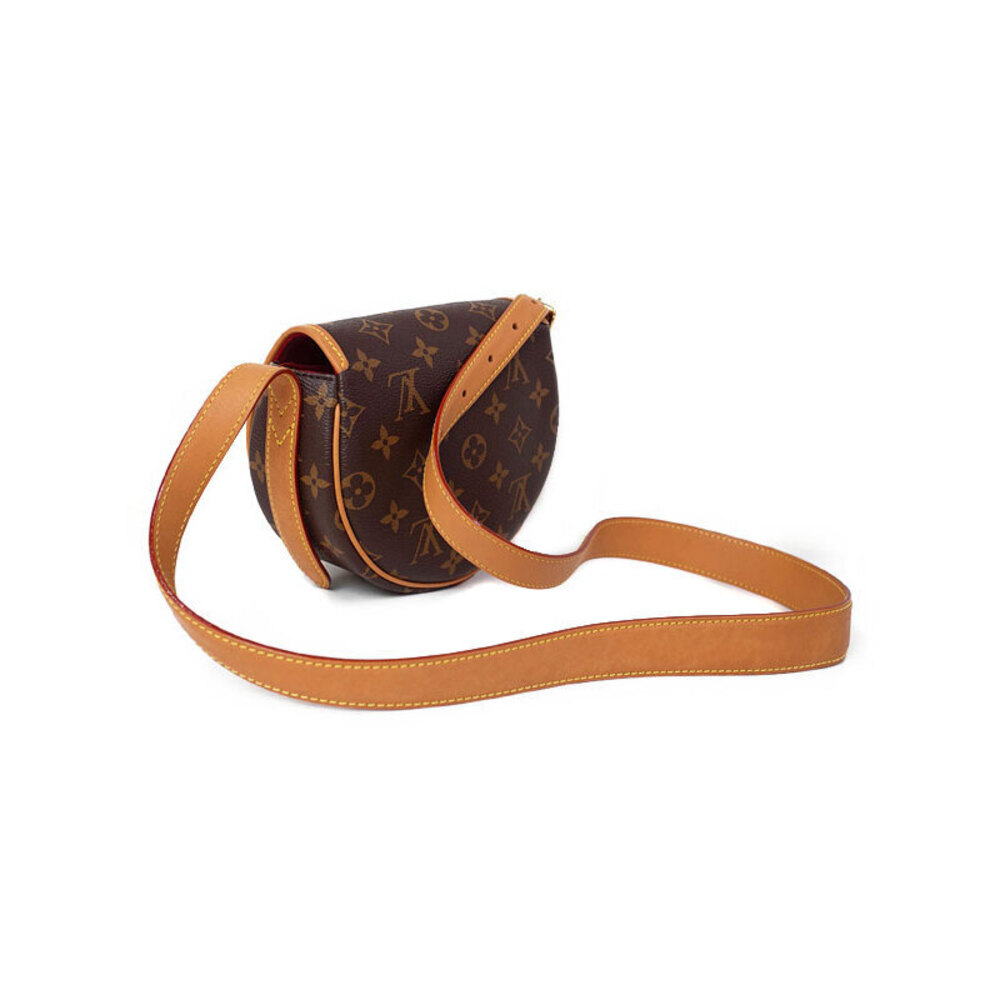 Louis Vuitton White Blanc Tan Brown Monogram Leather Shoulder Bag